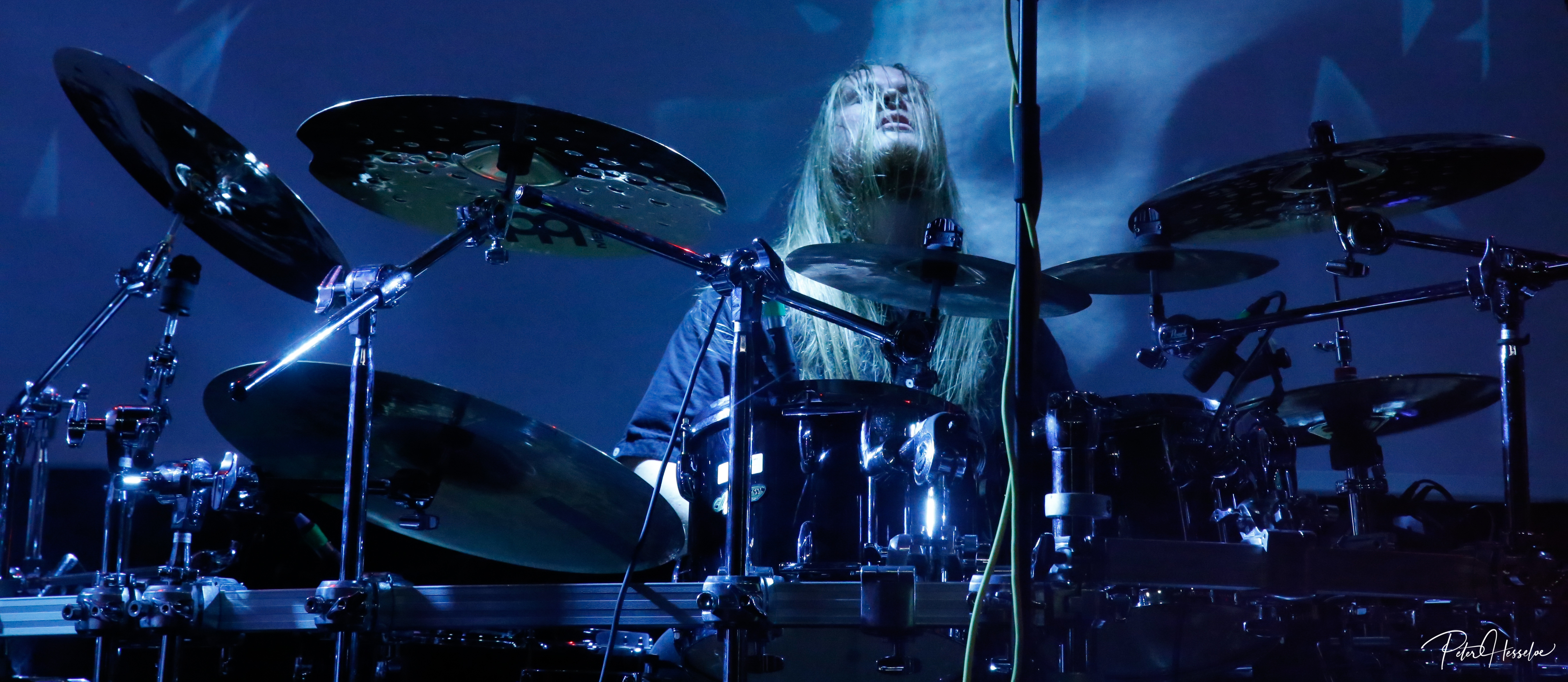 Ethereal Kingdoms live with Finntroll. Jon Elmquist drummer behind drumset.