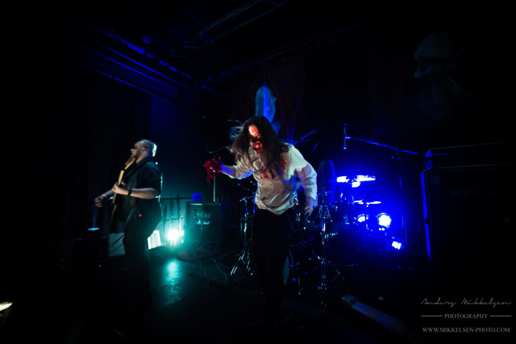 Ethereal Kingdoms live at Copenhagen Metal Fest. Vocalist Sofia Schmidt with bloody special effect. By Mikkelsen Photo for Metal A Day.