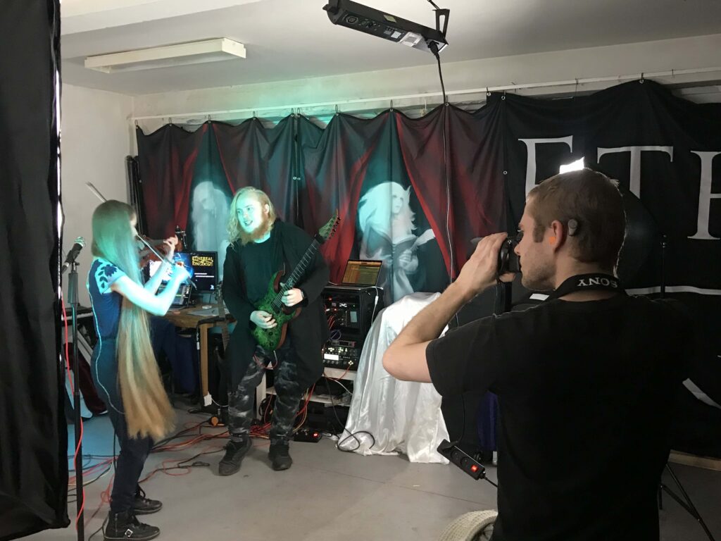 Ethereal Kingdoms beginnings full band live playthrough behind the scenes. Camera operator Alexander Petrovich Birk captured the fun and spontaneous energy of this evening in our rehearsal room