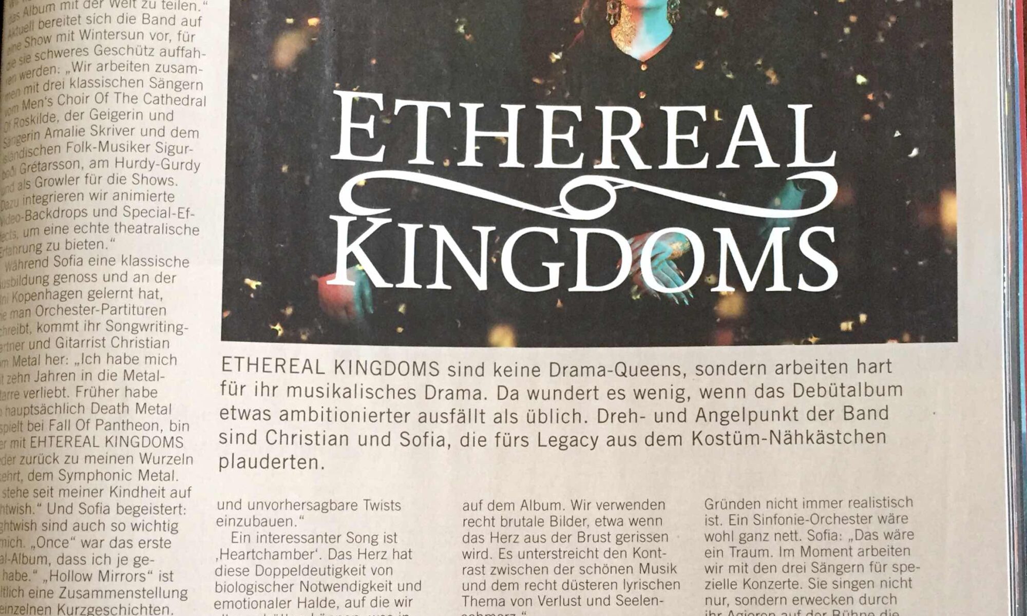 Ethereal Kingdoms Legacy Magazine germany interview